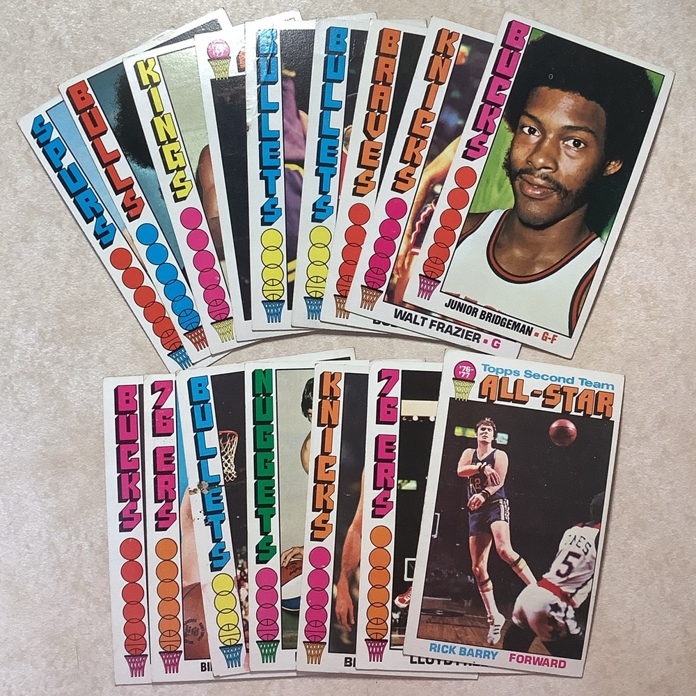 1976-77 Topps Basketball Cards “Tall Boys” Lot of 16 w/ Stars and HOFers